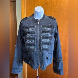 Nicole Miller New York stretch denim military jacket Medium NWOT